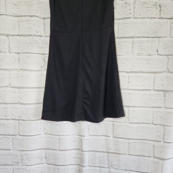 Theory Women's Myani Contour Sleeveless Solid Black Knee Length Dress Stretch 8 - Picture 6 of 11